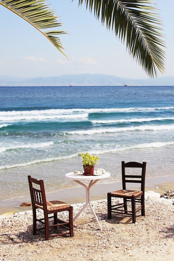 beach, sea, chair